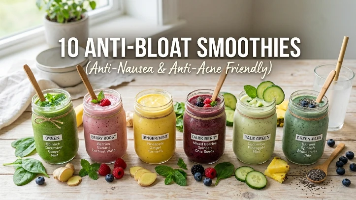 10 Anti Bloat Smoothies (Anti-Nausea & Anti-Acne Friendly)