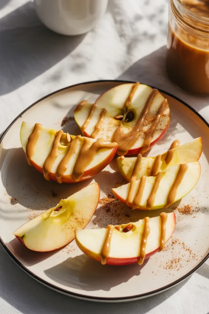 Apple Slices with Almond Butter & Cinnamon