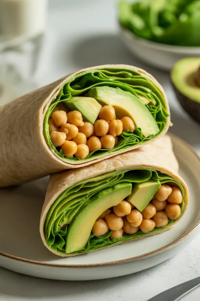 Avocado & Chickpea Salad Wraps