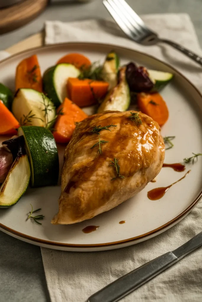 Balsamic Glazed Chicken with Roasted Veggies