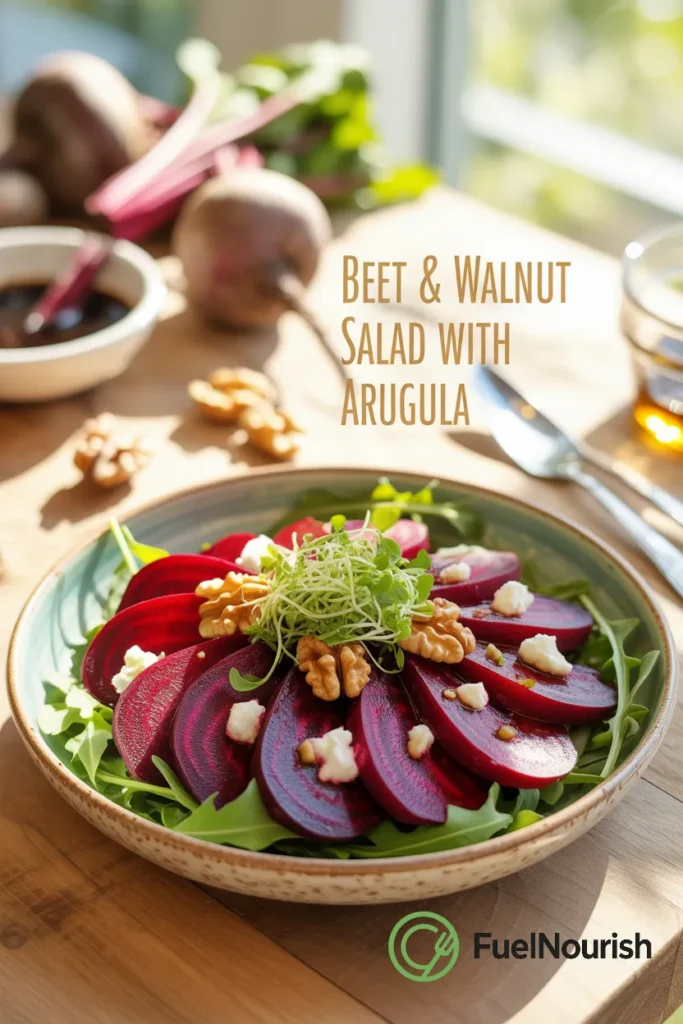 Beet & Walnut Salad with Arugula