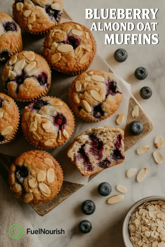 Blueberry Almond Oat Muffins