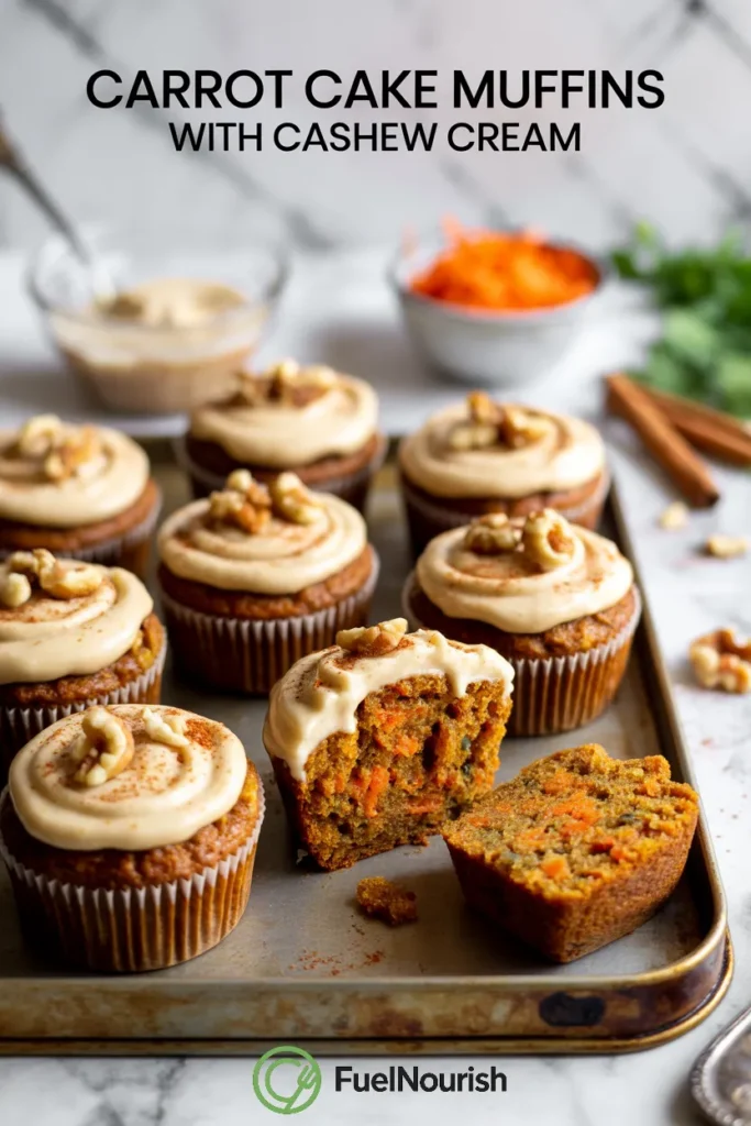 Carrot Cake Muffins with Cashew Cream