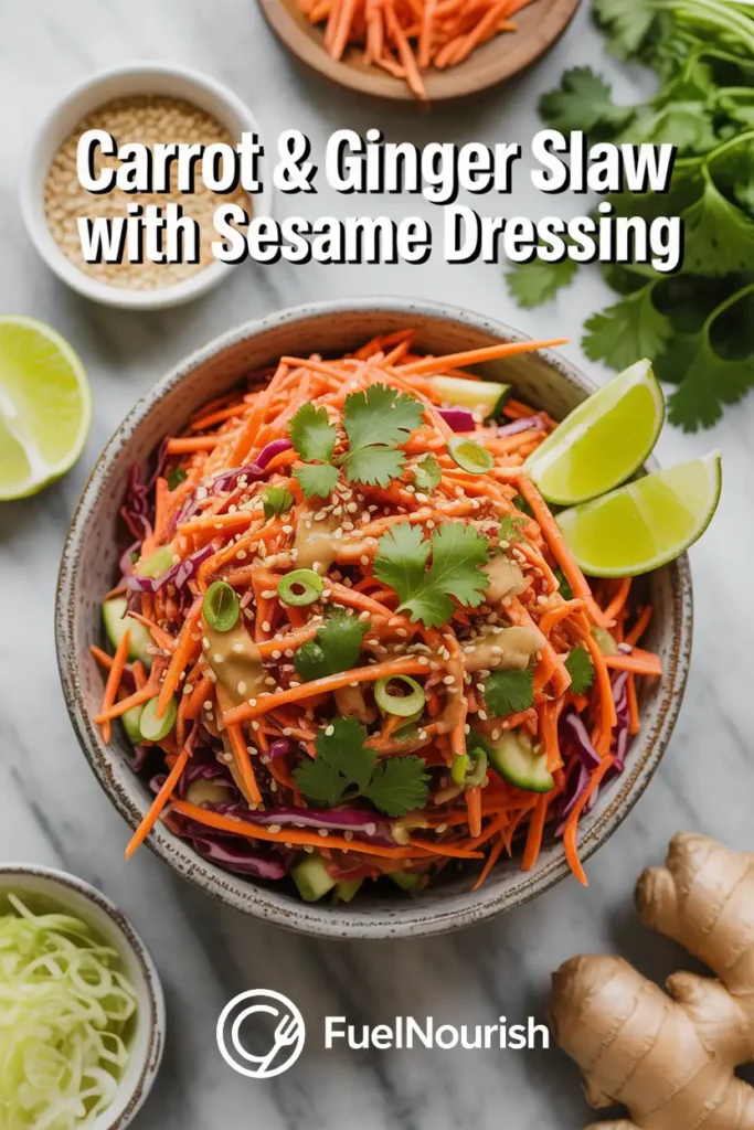 Carrot & Ginger Slaw with Sesame Dressing