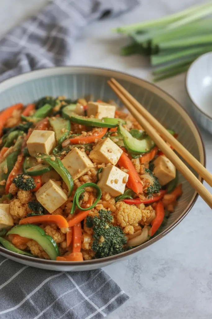 Cauliflower Rice Stir-Fry with Tofu