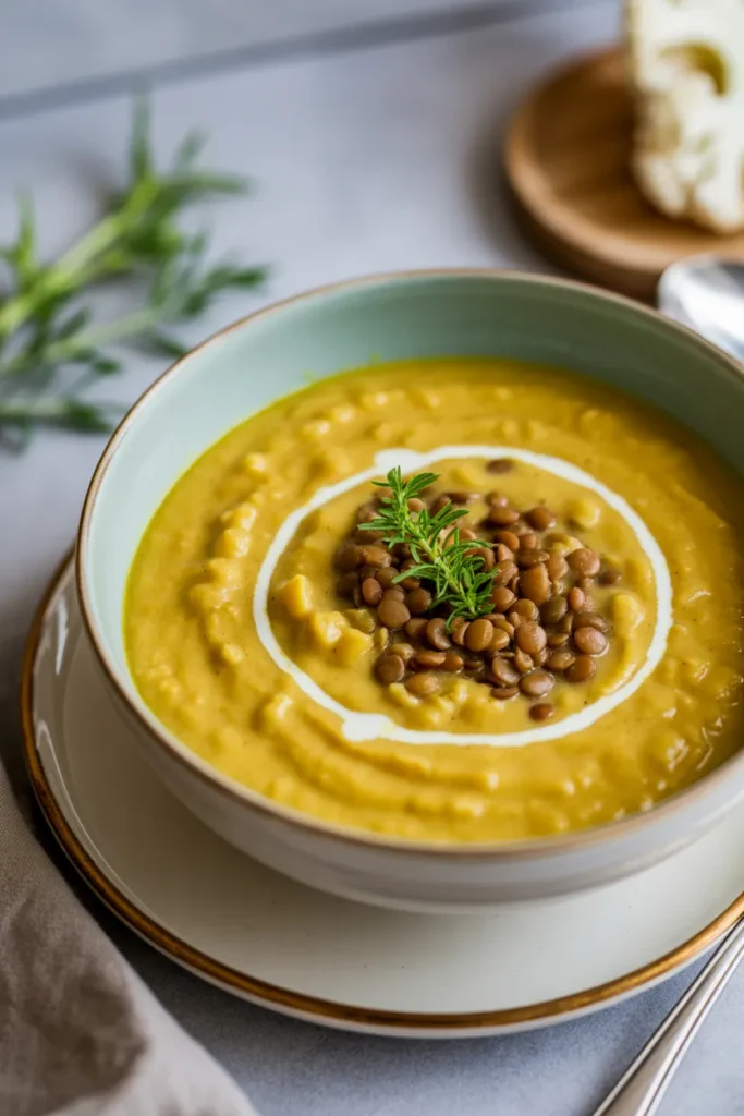 Cauliflower & Turmeric Soup with Lentils