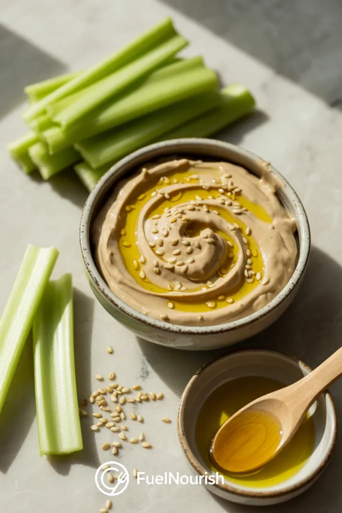Celery Sticks with Tahini Dip