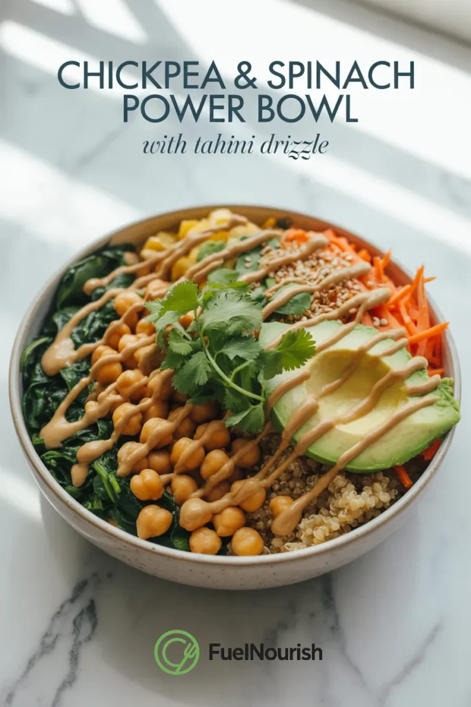 Chickpea & Spinach Power Bowl with Tahini Drizzle