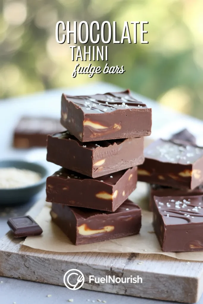 Chocolate Tahini Fudge Bars