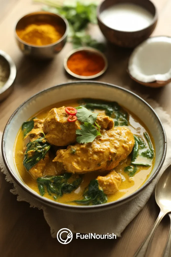 Coconut Curry Chicken with Spinach