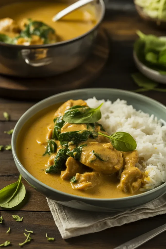Coconut Curry Chicken with Spinach