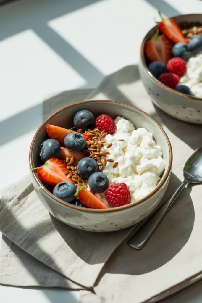 Cottage Cheese with Berries & Flax