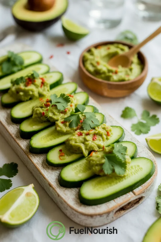 Cucumber Slices with Guacamole