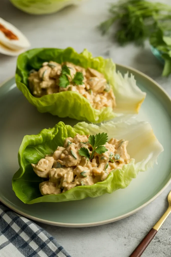 Curried Chicken Salad Lettuce Cups