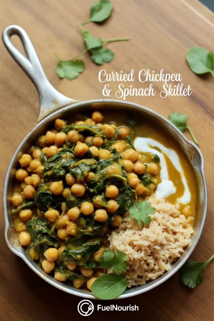 Curried Chickpea & Spinach Skillet