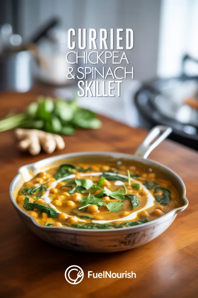 Curried Chickpea & Spinach Skillet