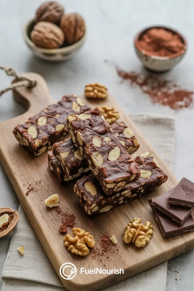 Dark Chocolate Walnut Energy Bars