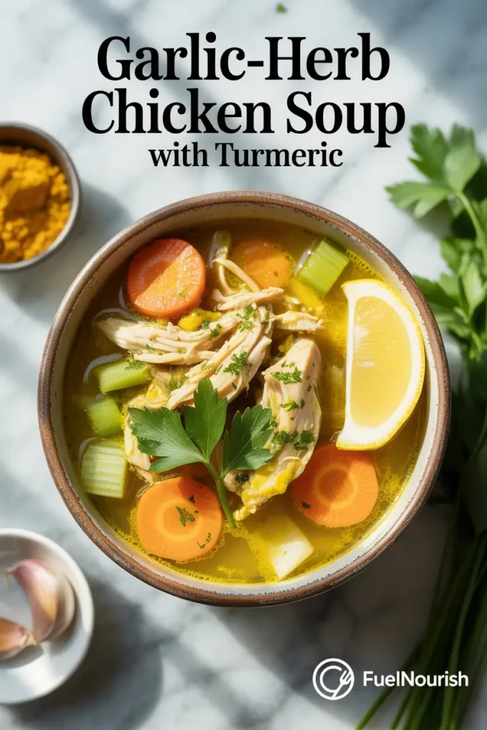 Garlic-Herb Chicken Soup with Turmeric