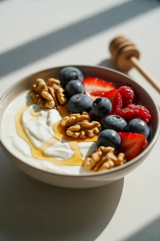 Greek Yogurt with Berries & Walnuts