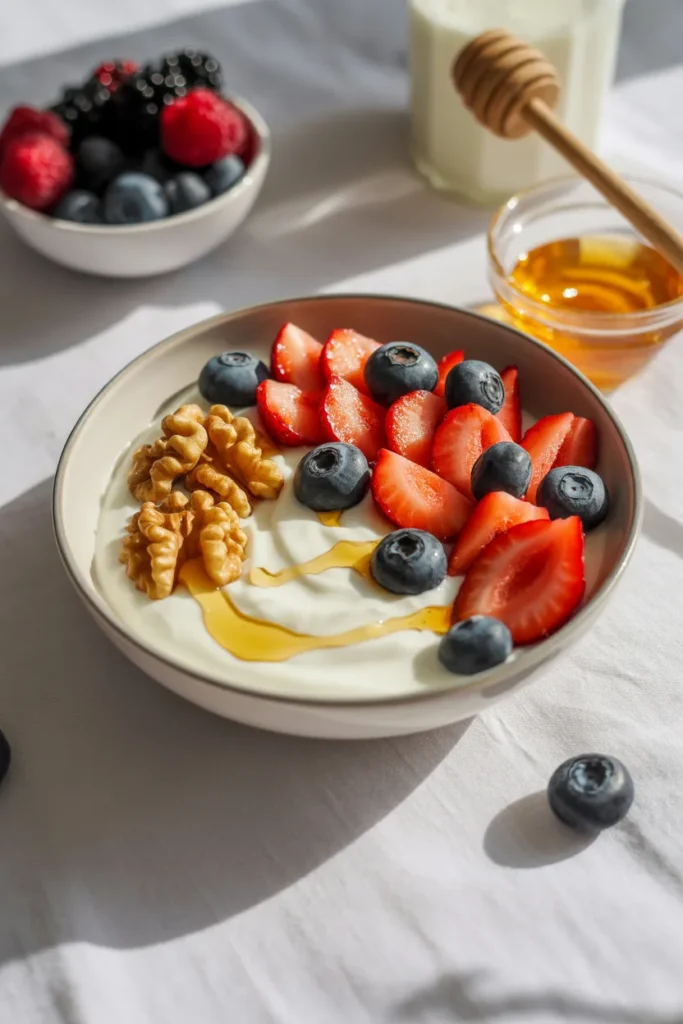 Greek Yogurt with Berries & Walnuts