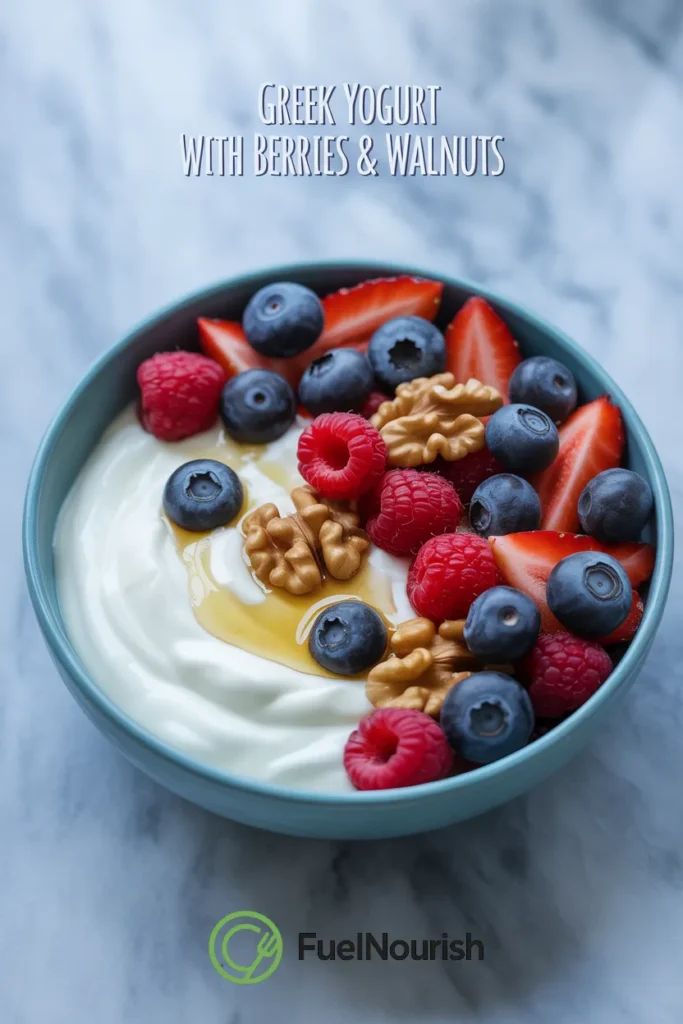 Greek Yogurt with Berries & Walnuts