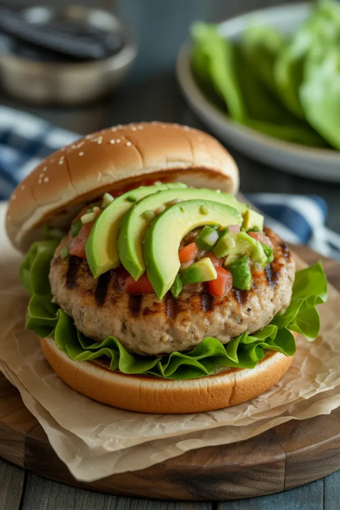 Grilled Turkey Burgers with Avocado Salsa