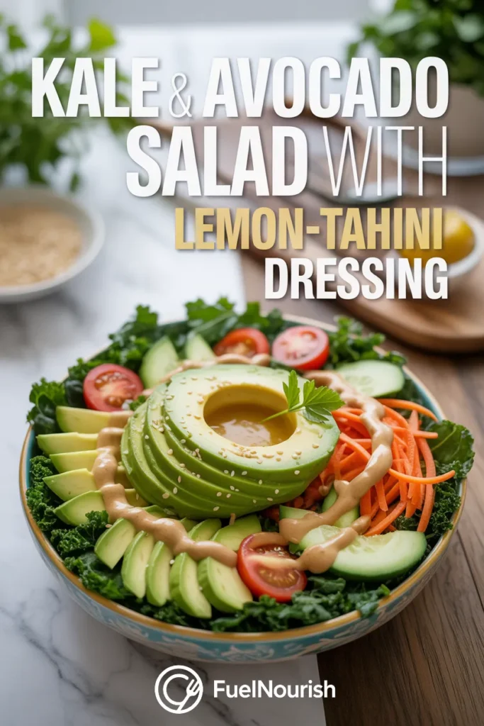 Kale & Avocado Salad with Lemon-Tahini Dressing