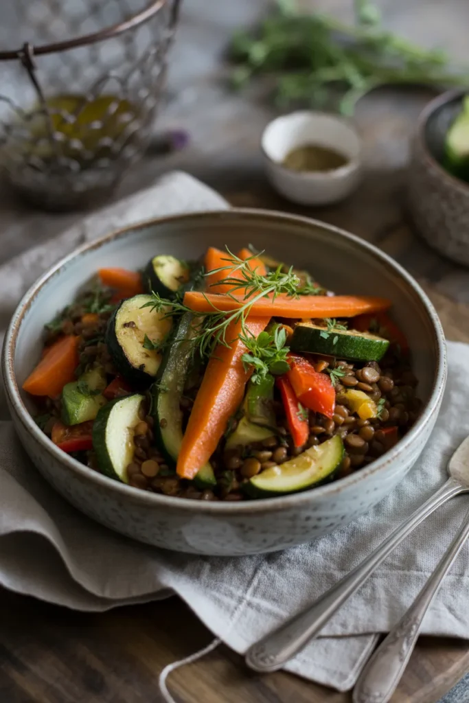 Lentil & Roasted Veggie Salad