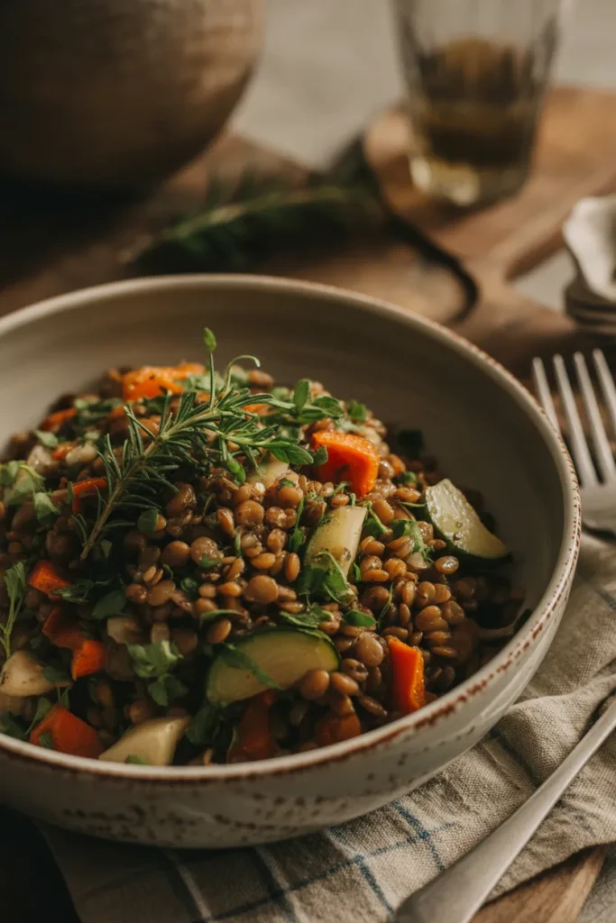 Lentil & Roasted Veggie Salad