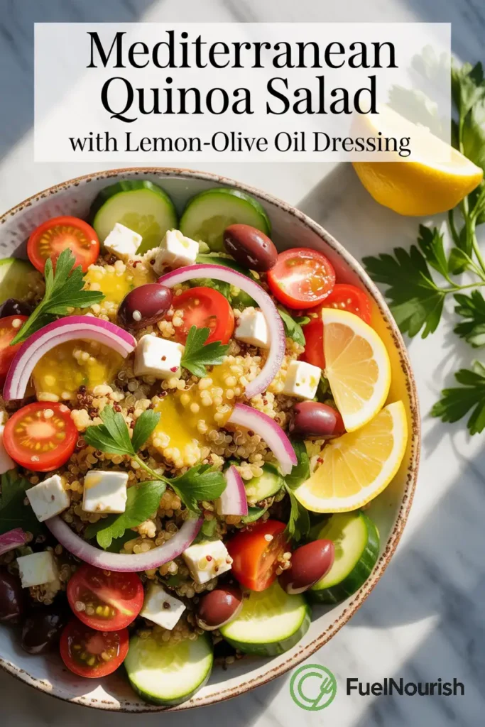Mediterranean Quinoa Salad with Lemon-Olive Oil Dressing