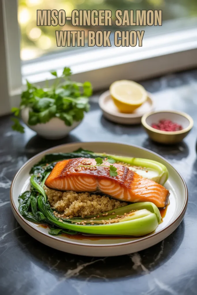 Miso-Ginger Salmon with Bok Choy