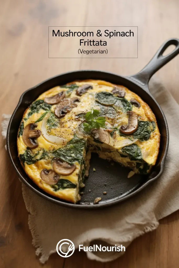 Mushroom & Spinach Frittata (Vegetarian)