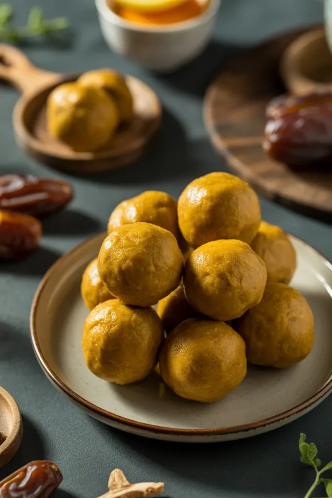 Protein Energy Bites with Turmeric & Dates