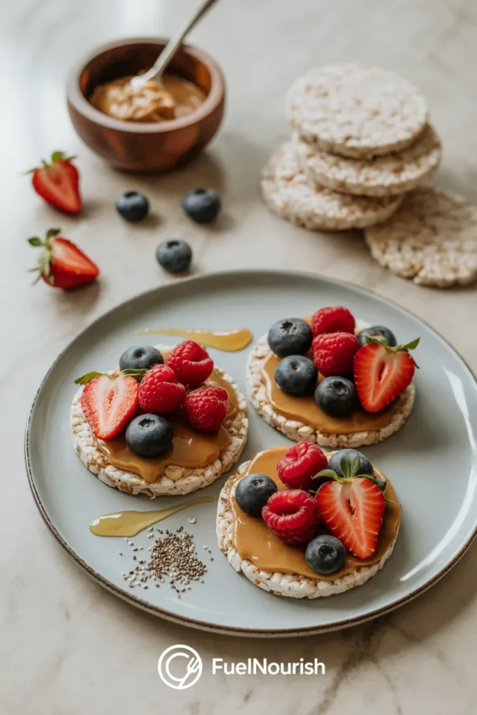 Rice Cakes with Almond Butter & Berries