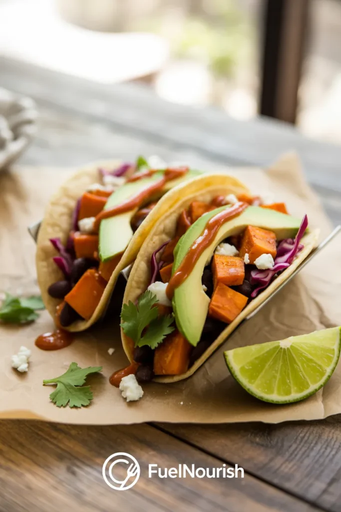 Roasted Sweet Potato Tacos with Avocado