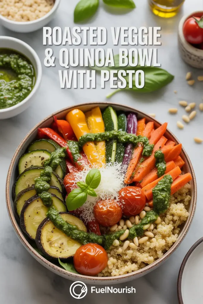 Roasted Veggie & Quinoa Bowl with Pesto