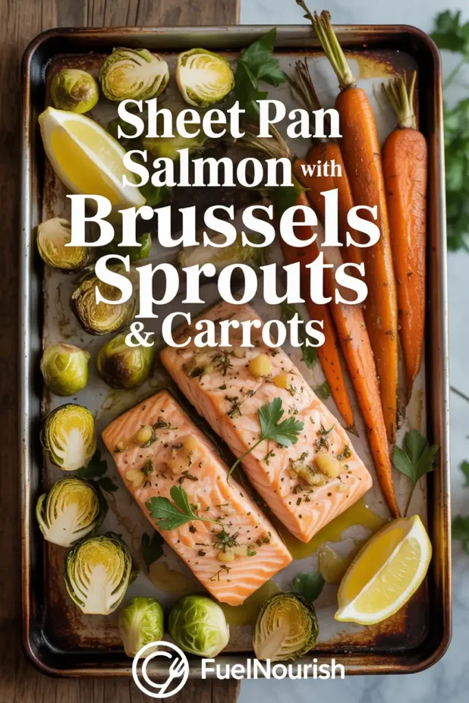 Sheet Pan Salmon with Brussels Sprouts & Carrots