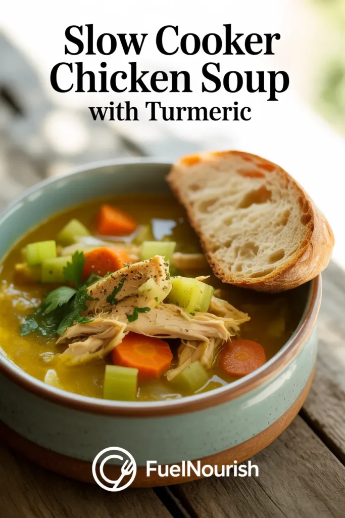 Slow Cooker Chicken Soup with Turmeric