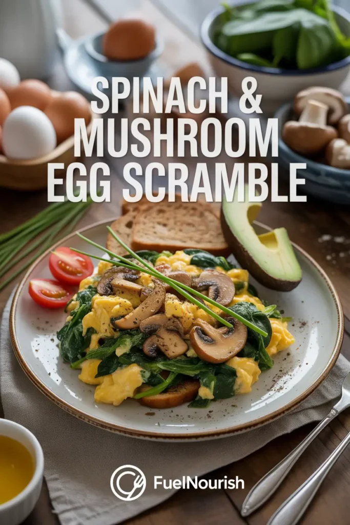 Spinach & Mushroom Egg Scramble