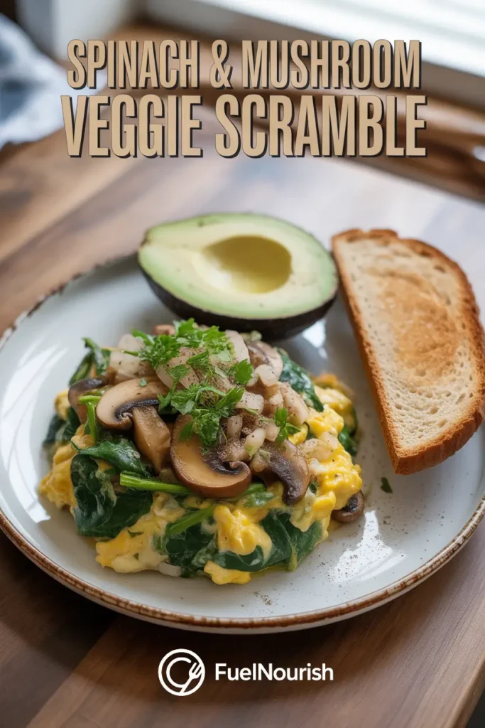 Spinach & Mushroom Veggie Scramble