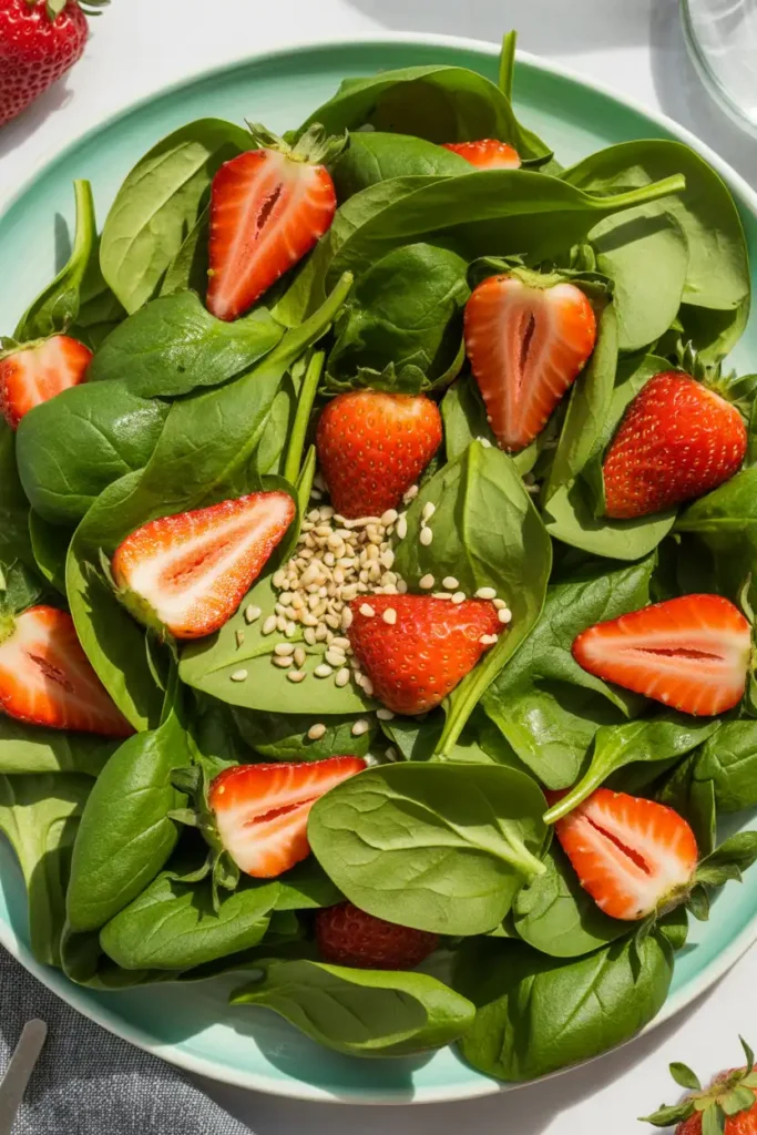 Spinach, Strawberry & Hemp Seed Salad
