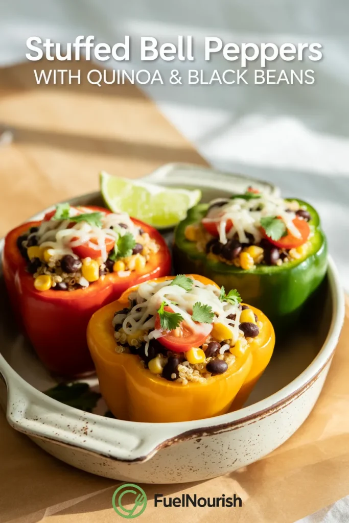 Stuffed Bell Peppers with Quinoa & Black Beans