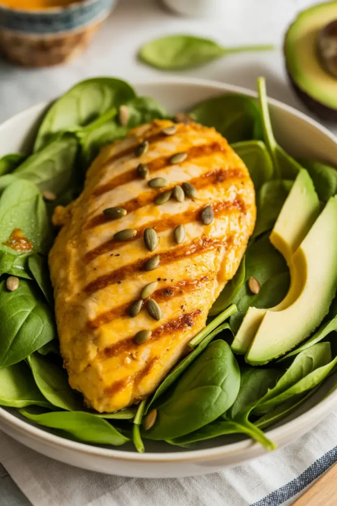 Turmeric Chicken & Spinach Salad