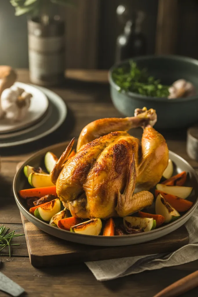 Turmeric Garlic Roast Chicken with Veggies