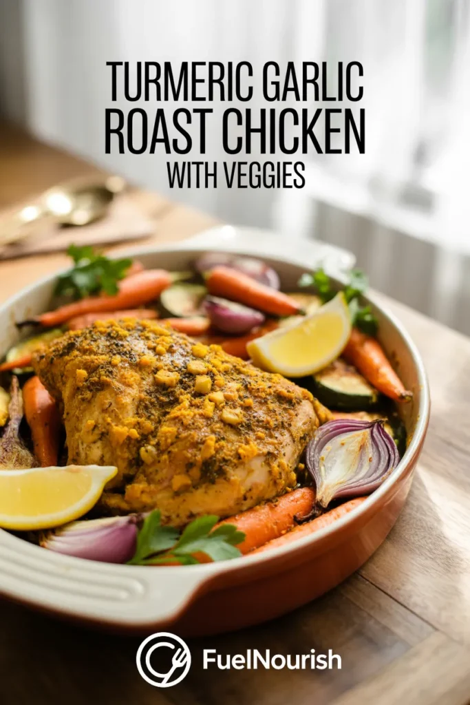 Turmeric Garlic Roast Chicken with Veggies