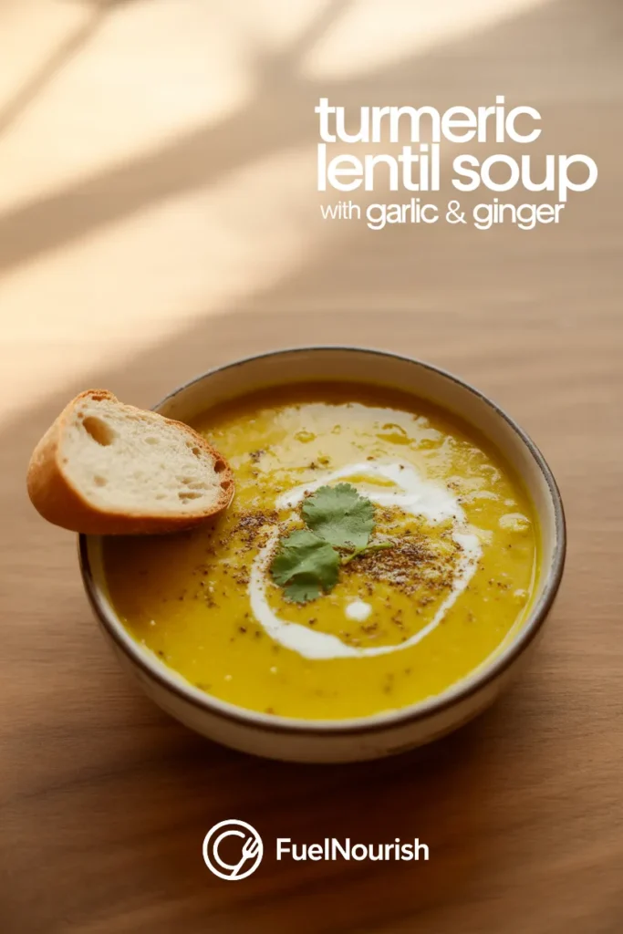 Turmeric Lentil Soup with Garlic & Ginger