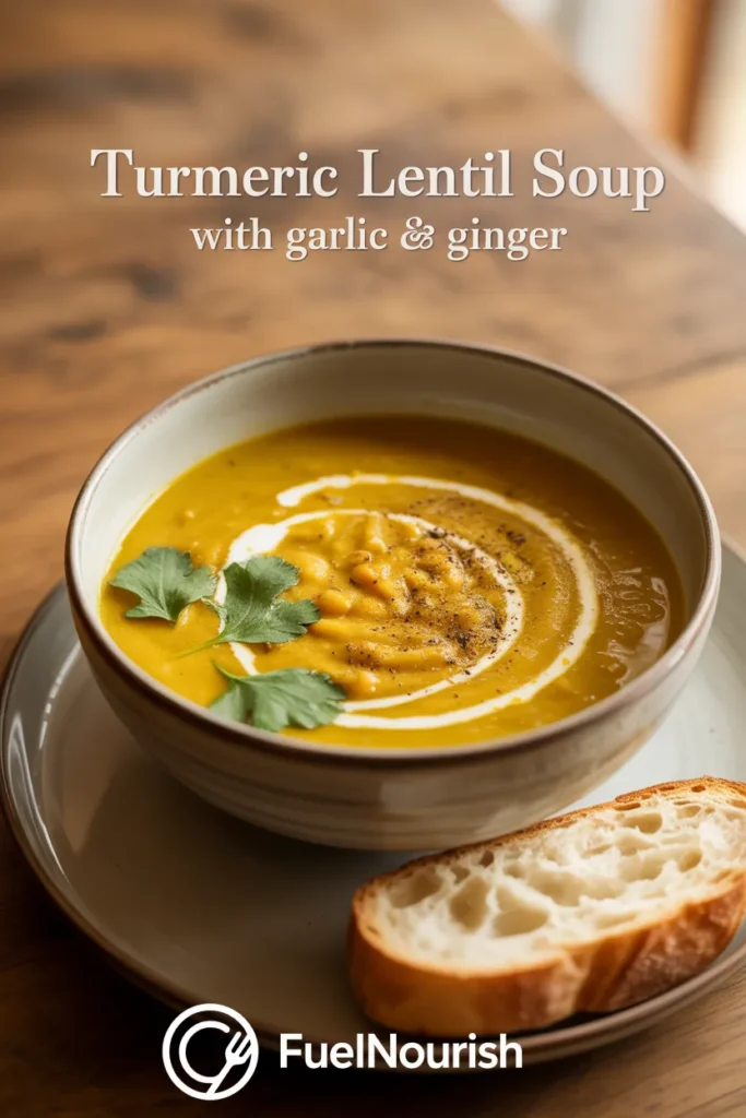 Turmeric Lentil Soup with Garlic & Ginger