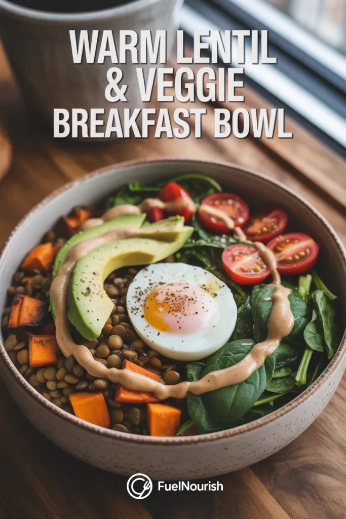 Warm Lentil & Veggie Breakfast Bowl