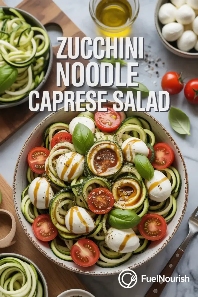 Zucchini Noodle Caprese Salad