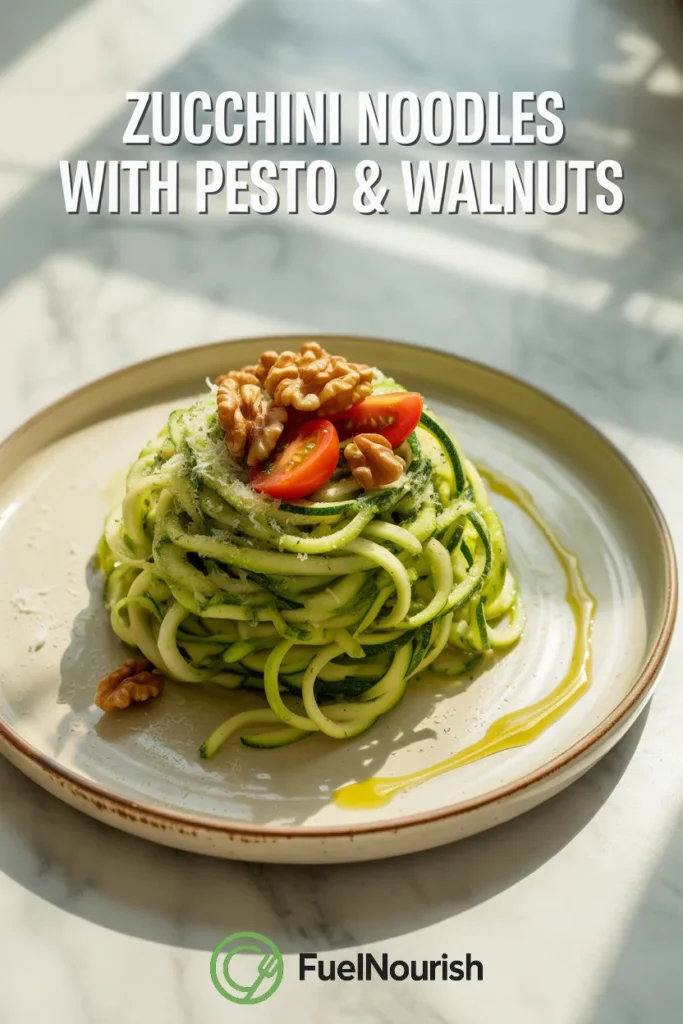 Zucchini Noodles with Pesto & Walnuts
